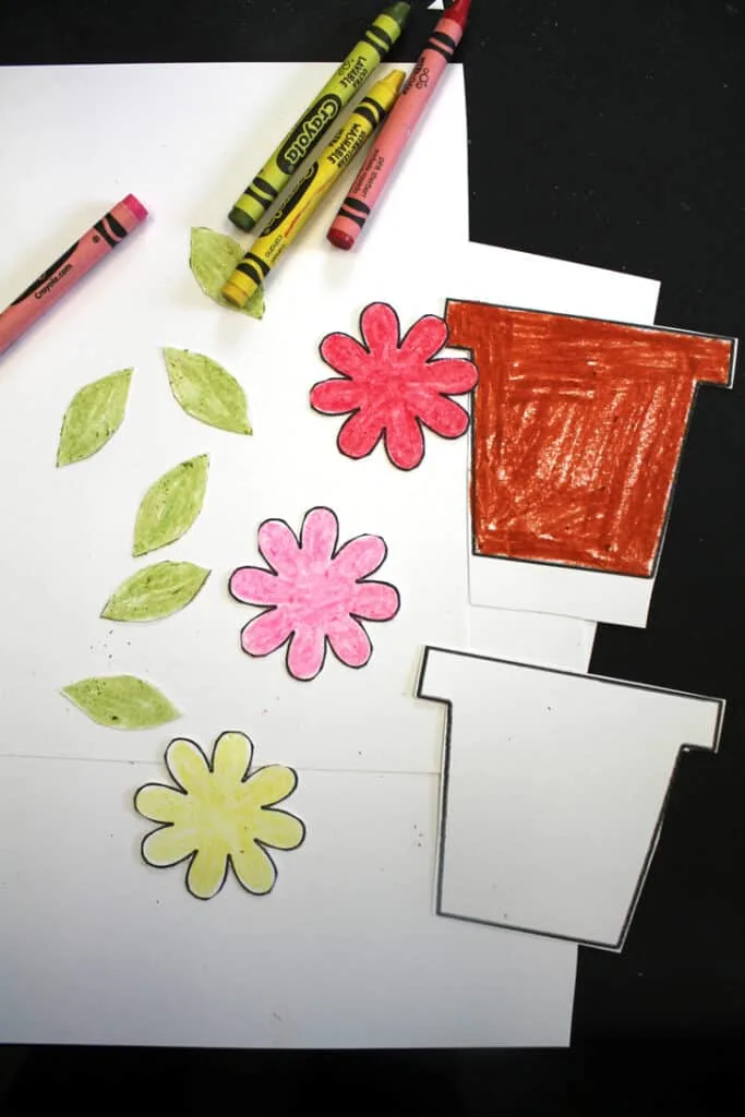 Make an easy paper flower craft. There is a free flower template. This craft needs just a few supplies.