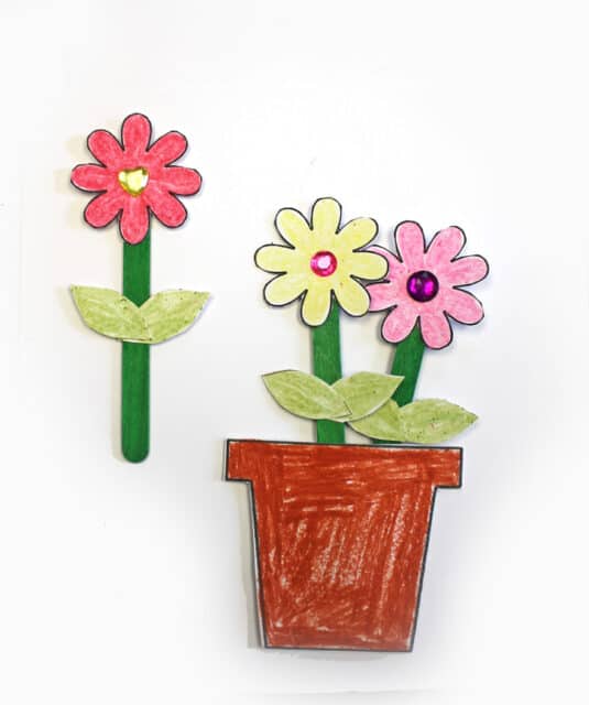 Easy Printable Flower Craft for Kids: Free Template - A Crafty Life