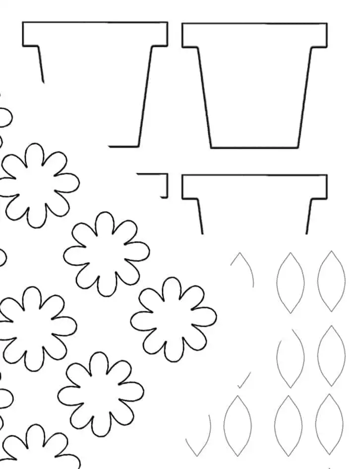 Free flower template printable for easy flower craft for kids