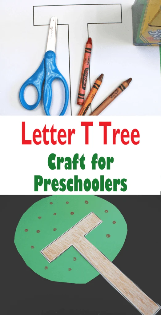 Make a fun and easy letter T craft for preschoolers. This easy craft has a free printable template of the letter T.