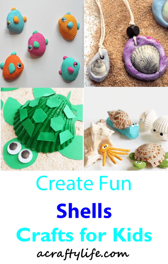 Try some of these fun shell crafts for kids. They are great for a beach theme or for using up the seashells you collected.