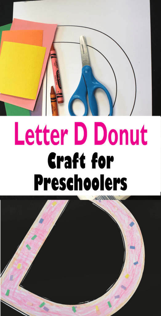 Printable letter D craft. Have fun making this easy donut craft for the letter D.