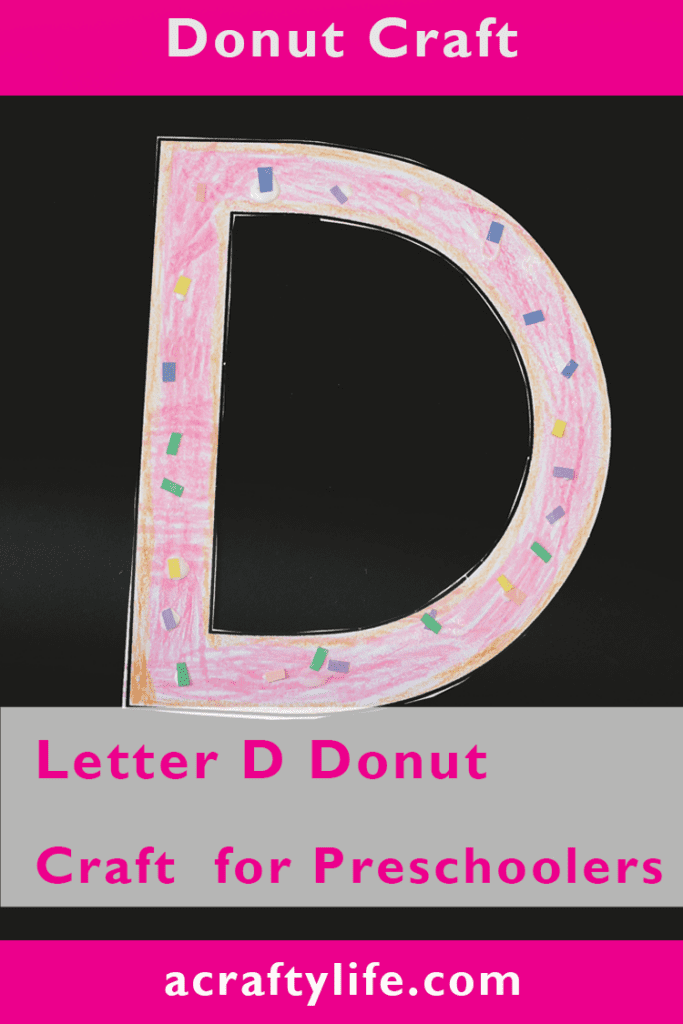 Printable letter D craft. Have fun making this easy donut craft for the letter D.