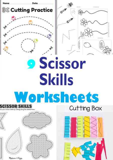 9 Easy Scissor Skills Printable Worksheets for Preschool - A Crafty Life