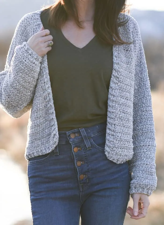 Try some of these free crochet cardigan patterns. There are lots of different kinds to pick from.