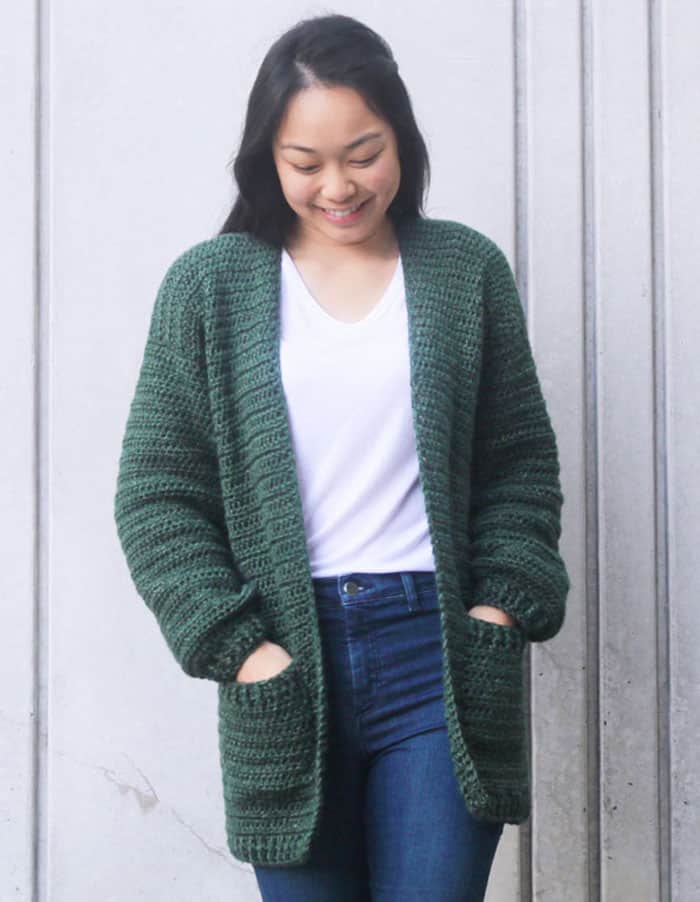 Try some of these free crochet cardigan patterns. There are lots of different kinds to pick from.