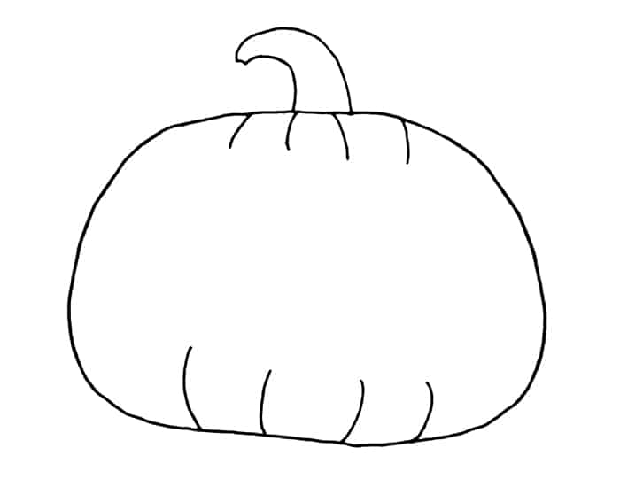 Printable pumpkin coloring page.