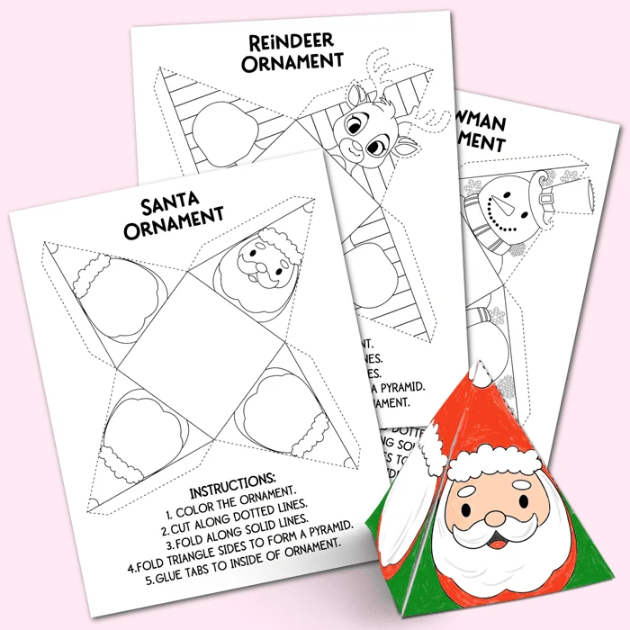 Try some of these easy printable template Christmas ornament crafts.