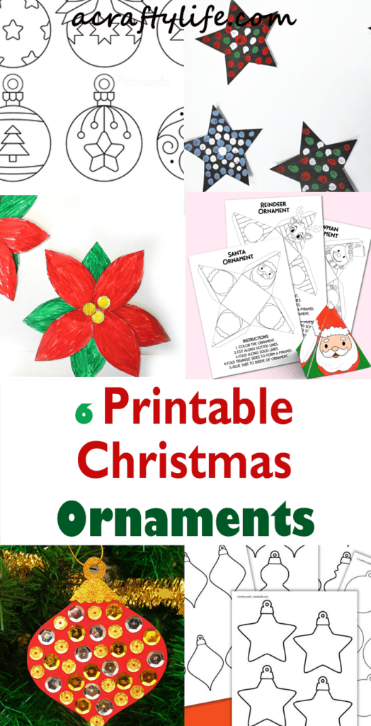 Try some of these easy printable template Christmas ornament crafts.