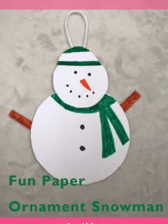 Make a fun and easy paper snowman ornament craft for kids.