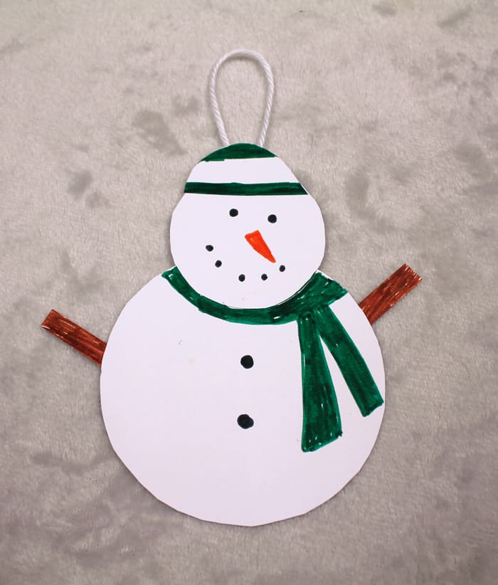 paper snowman ornament