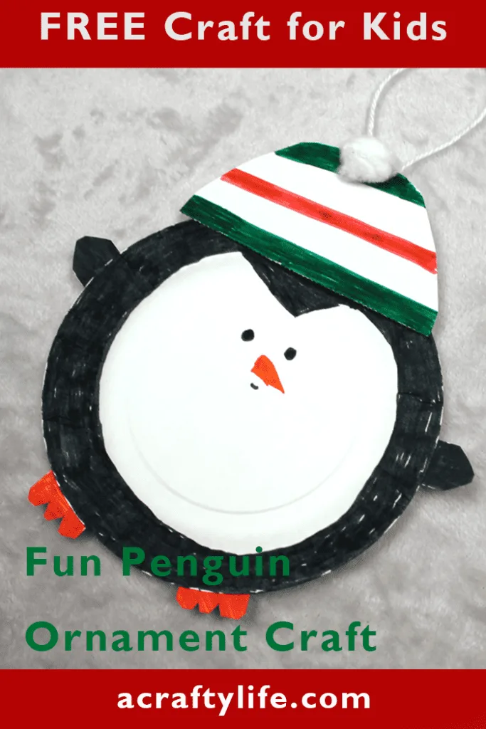 Make an easy paper plate penguin craft. This fun ornament needs just a few supplies.