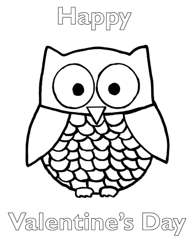 Color a cute owl for Valentine's Day. Print out these free owl pages.