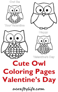 Owl Valentines Coloring Page Free PDF - A Crafty Life