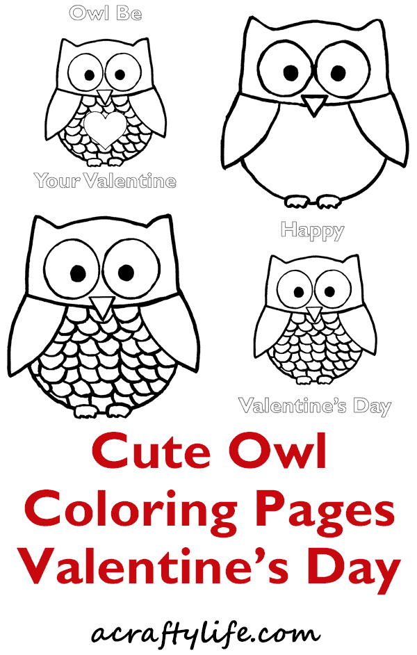 Color a cute owl for Valentine's Day. Print out these free owl pages.