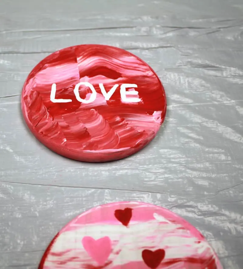 Easy Painted Heart Coaster Craft for Kids: Valentine's Day - A Crafty Life