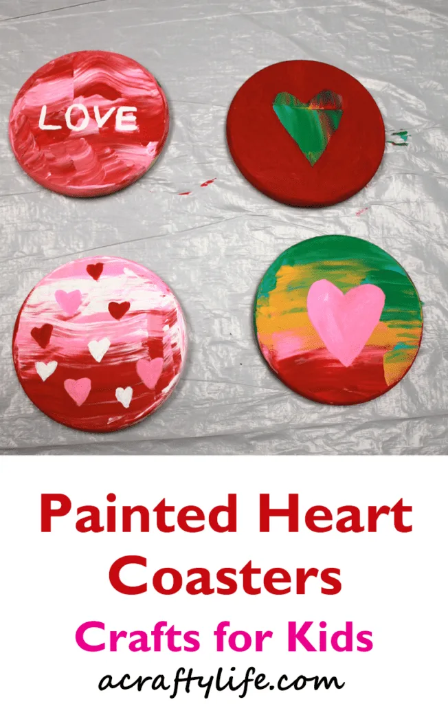 Try this easy and fun painted heart coaster craft. This craft would be great for kids and adults. These painted coasters would make great handmade gifts.