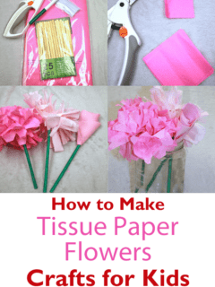 Learn how to make fun tissue paper flowers with this easy craft. This craft needs just a few supplies.