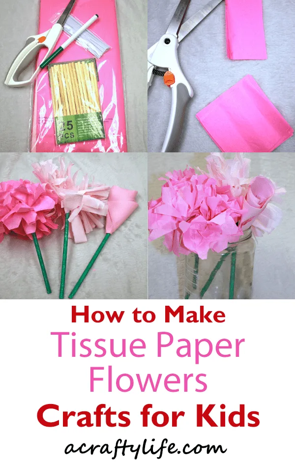 How to Make a Tissue Paper Flower Craft - A Crafty Life