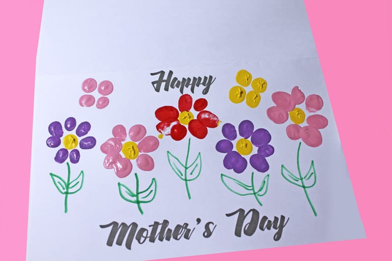 Make your own fingerprint Mother's Day card. This craft is great for preschool.