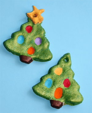 Make this cute salt dough Christmas tree ornament.