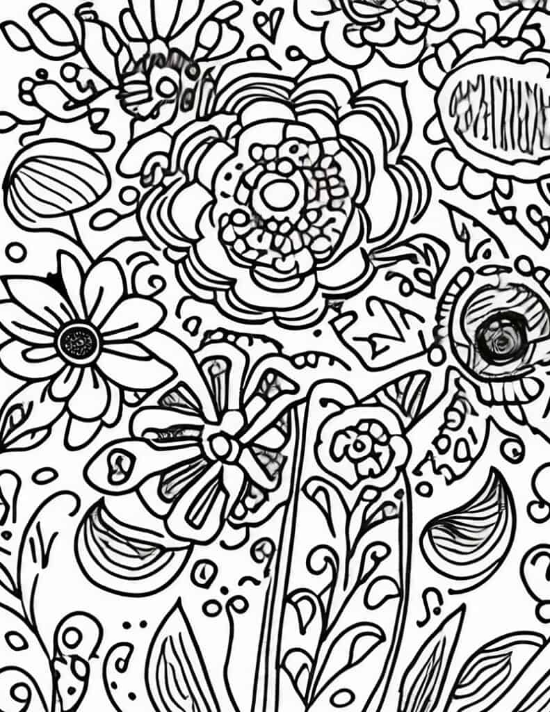 Print out this free flower coloring page to color with your favorite medium.