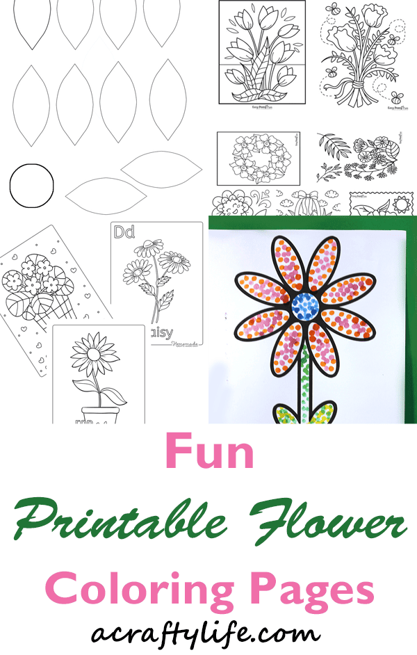 Try some of these free fun flower coloring pages. There are lots to choose from.