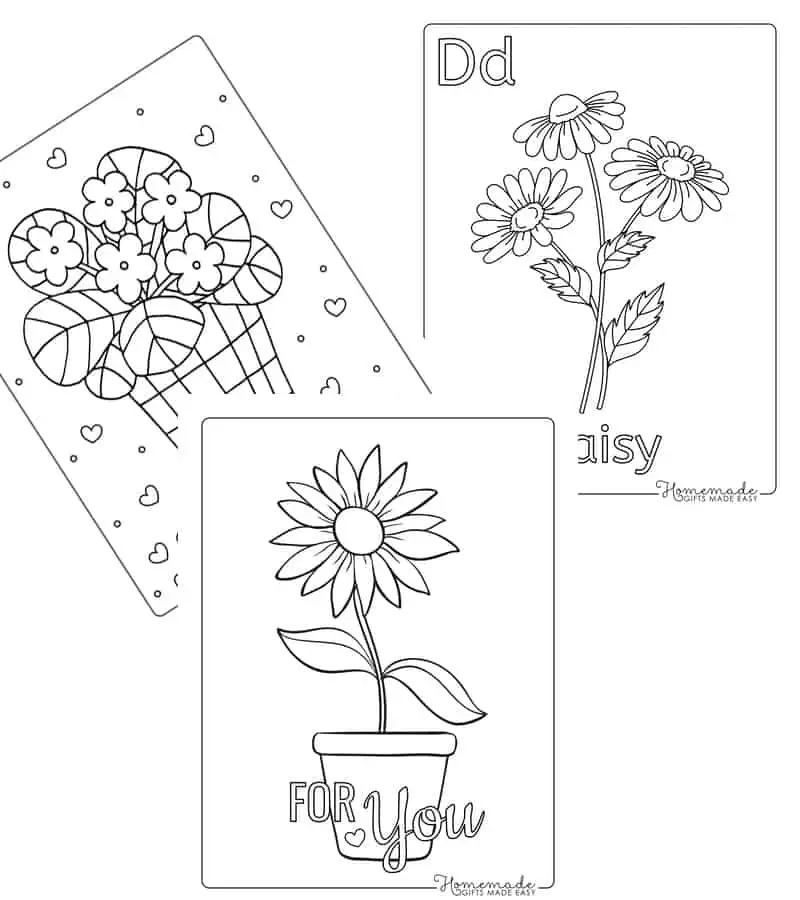 Free flower coloring pages to print out and color with your favorite meduim.