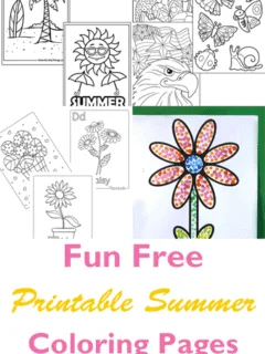 Color some of these fun summer themed coloring pages. There are free printable files available.