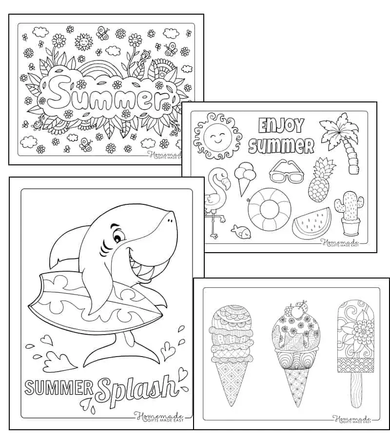 Color some of these summertime free coloring pages. These pages are great for indoor time from the hot sun.
