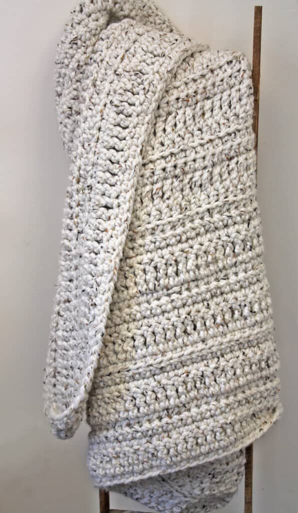 chunky tweed throw crochet blanket pattern