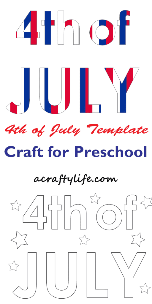 Try this free printable template for the 4th of July craft for preschoolers.