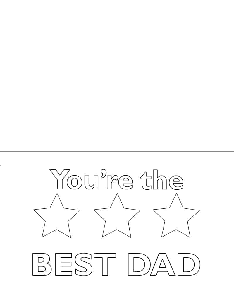 Father's Day Card for Preschool Printable Template - A Crafty Life