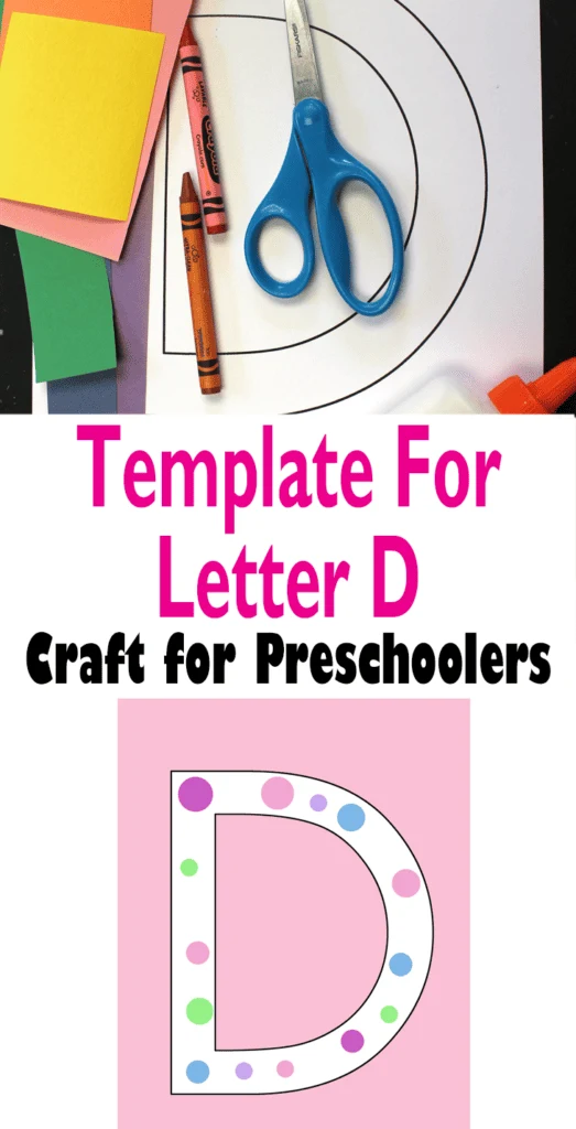 Use this template for the letter D for fun crafts. Make an easy letter D dots craft.