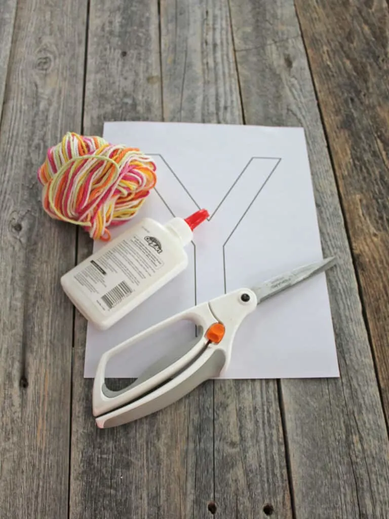 Use this letter Y printable template to make an easy yarn craft for preschool.
