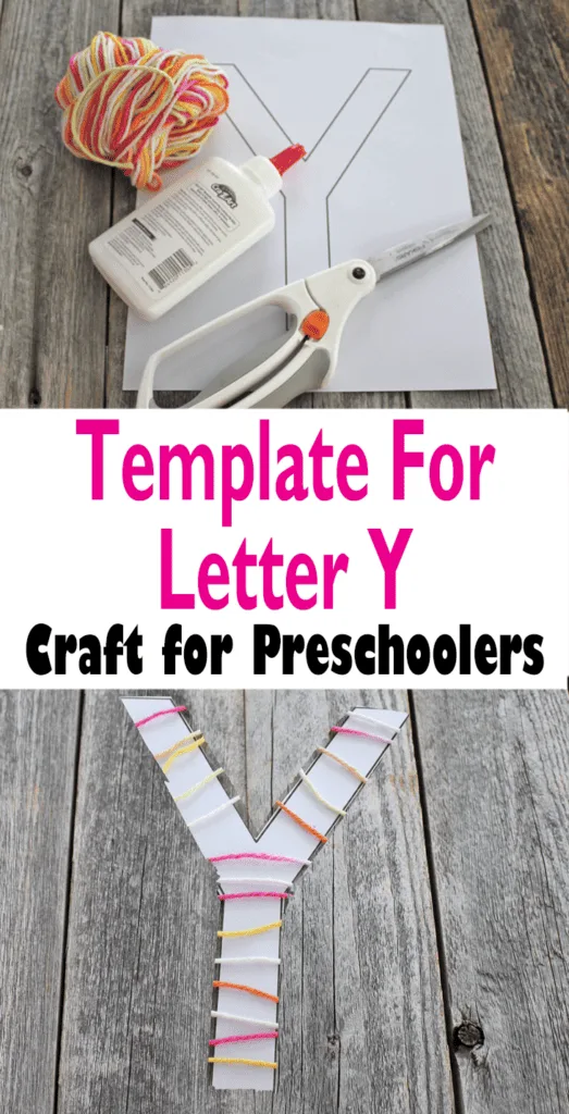 Use this letter Y printable template to make an easy yarn craft for preschool.