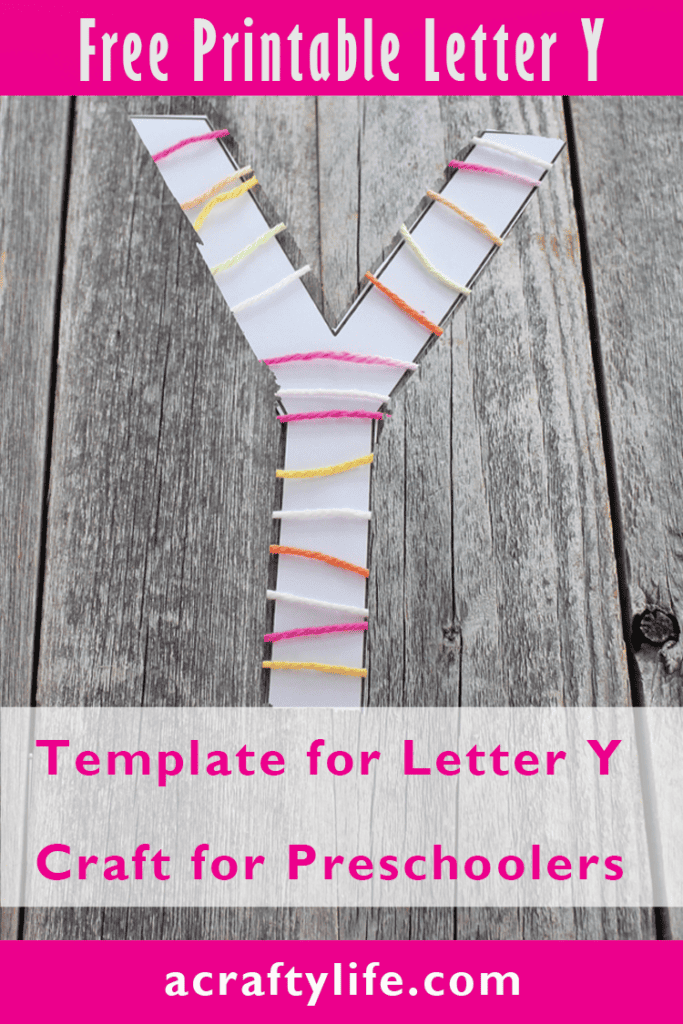 Yarn Letter Y Craft for Preschool Printable Template A Crafty Life