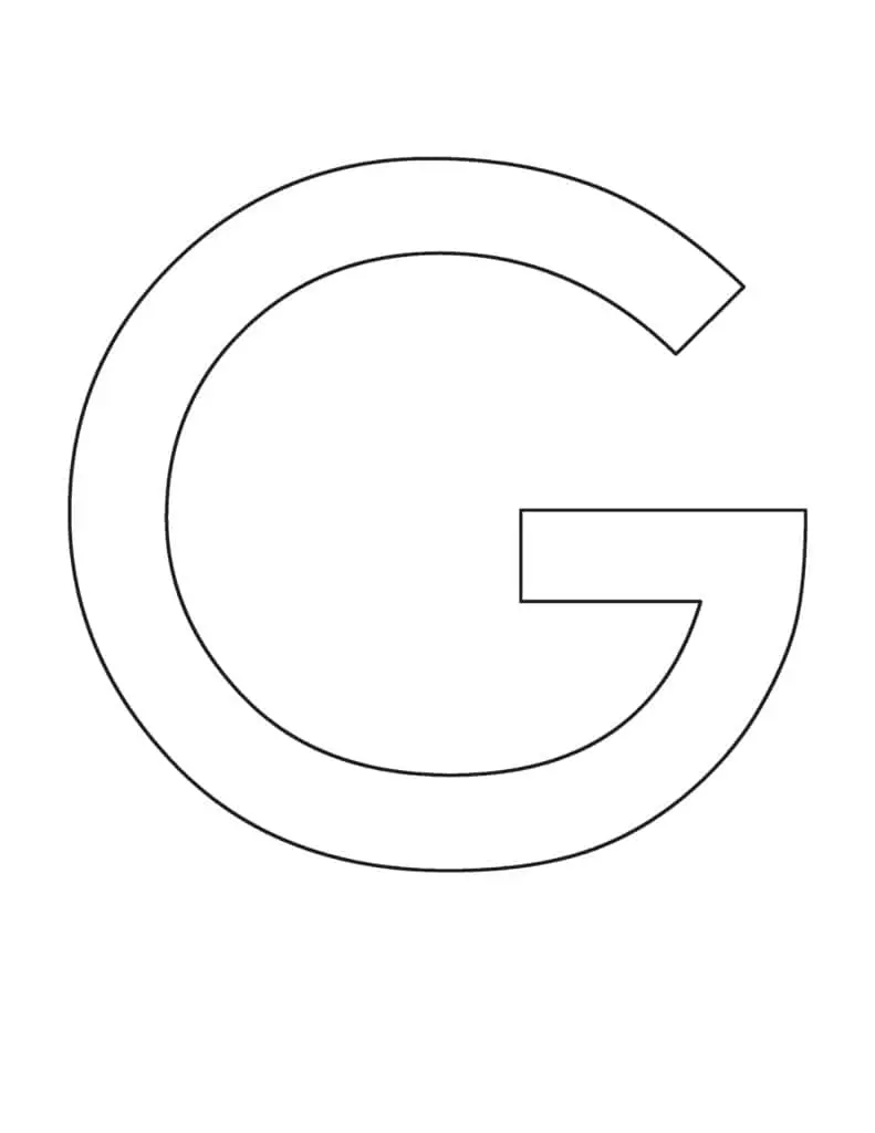 Letter G printable template for letter crafts for kids.