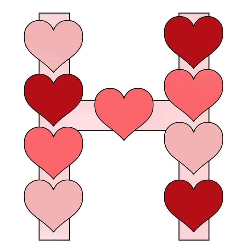 Letter H printable template craft.