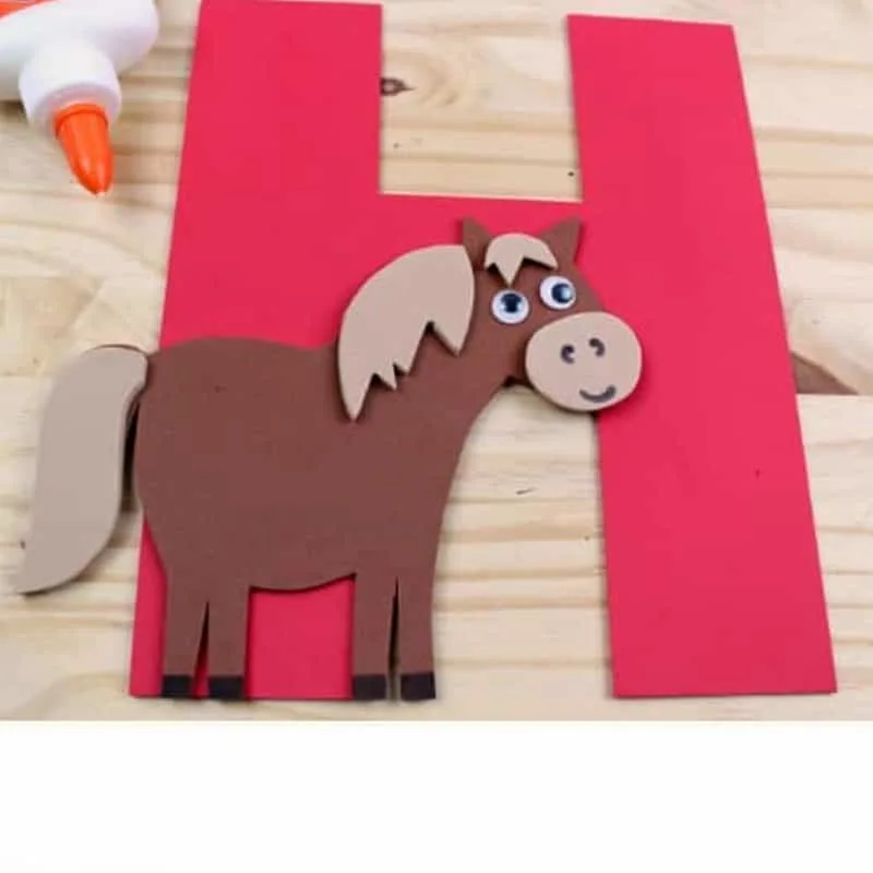 Make your own H is for horse craft out of craft foam or paper.