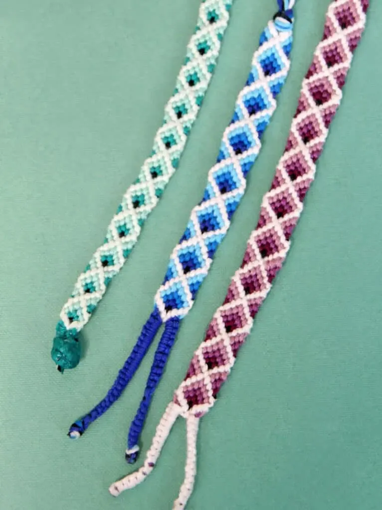 diamond friendship bracelet pattern