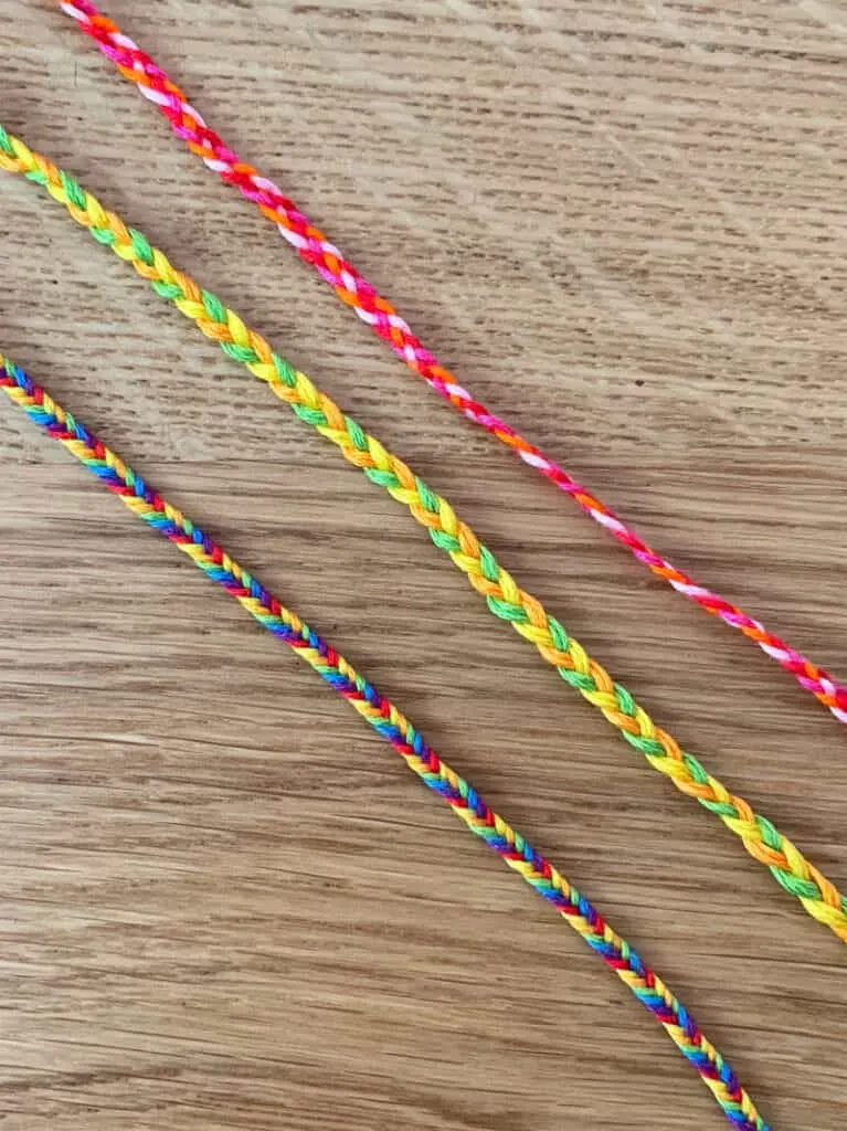 Make this easy string bracelet with a basic braid for bracelets. Have fun with this simple friendship bracelet.