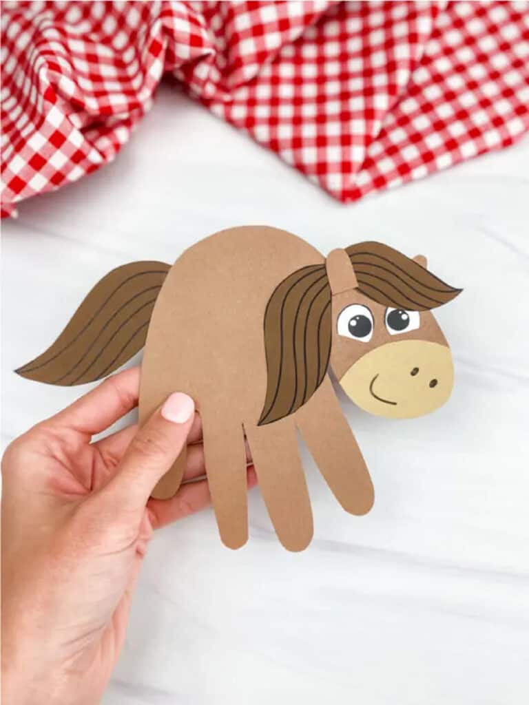 Make a fun handprint horse craft for kids.