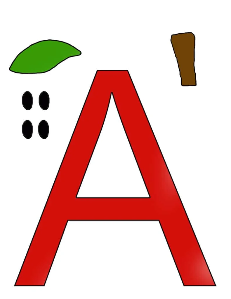 Make a printable letter A apple craft with this easy template.