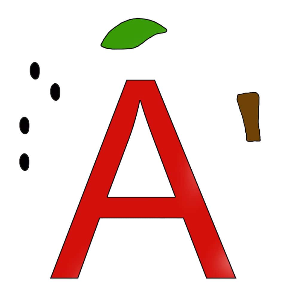 Make a printable letter A apple craft with this easy template.