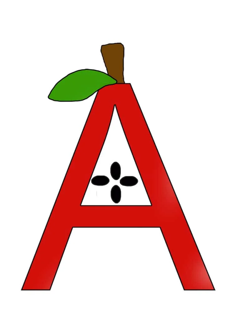 Make a printable letter A apple craft with this easy template.