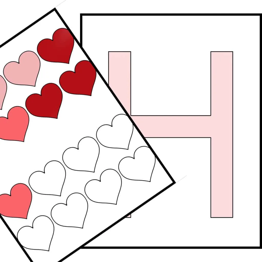 Letter H printable template craft.