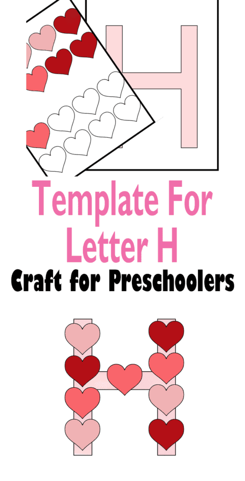 Easy Letter H Heart Craft for Kids Printable Template - A Crafty Life