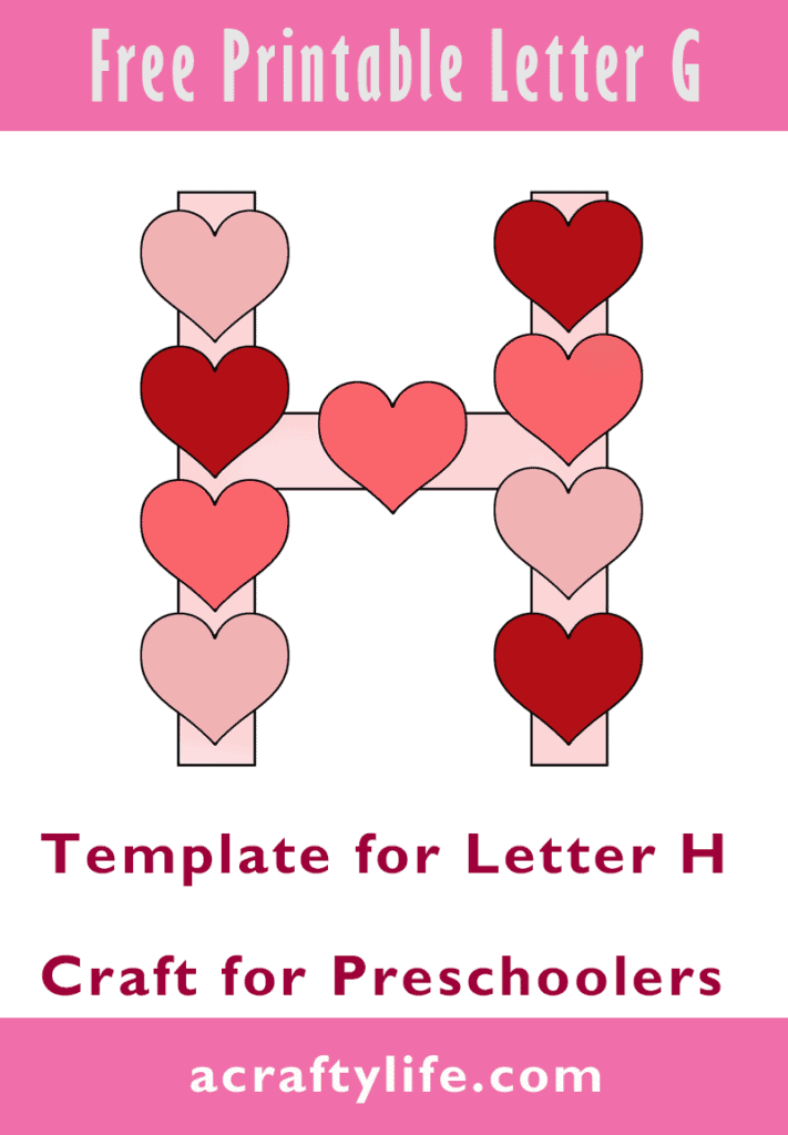 Letter H printable template craft.
