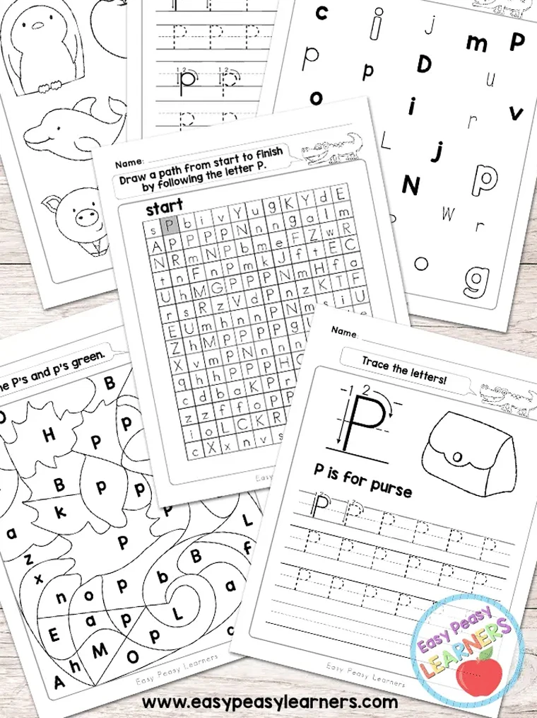 free letter p worksheets for preschool